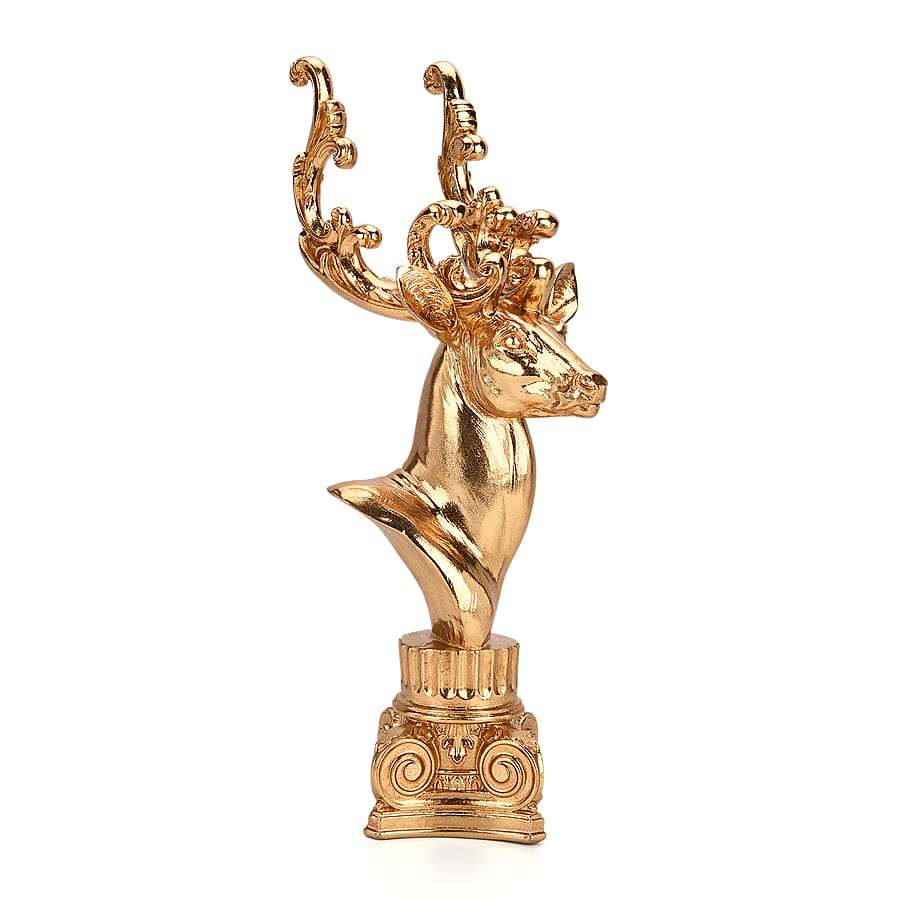 Bliss - Beyond Gold Foil Deer Head (18 x 17 x 40 cm) - Gold