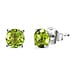 D'joy Garden Natural Hebei Peridot Studs 2 Stone Push Post Earring in Platinum Overlay Sterling Silver 1.90 Ct.