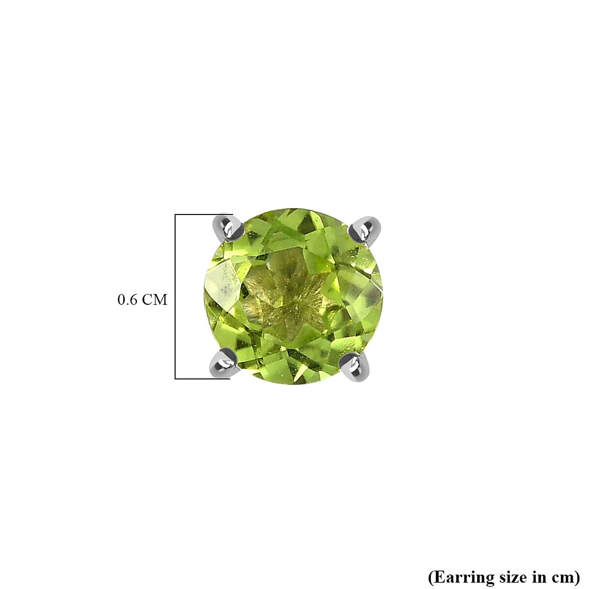 D'joy Garden Natural Hebei Peridot Studs 2 Stone Push Post Earring in Platinum Overlay Sterling Silver 1.90 Ct.