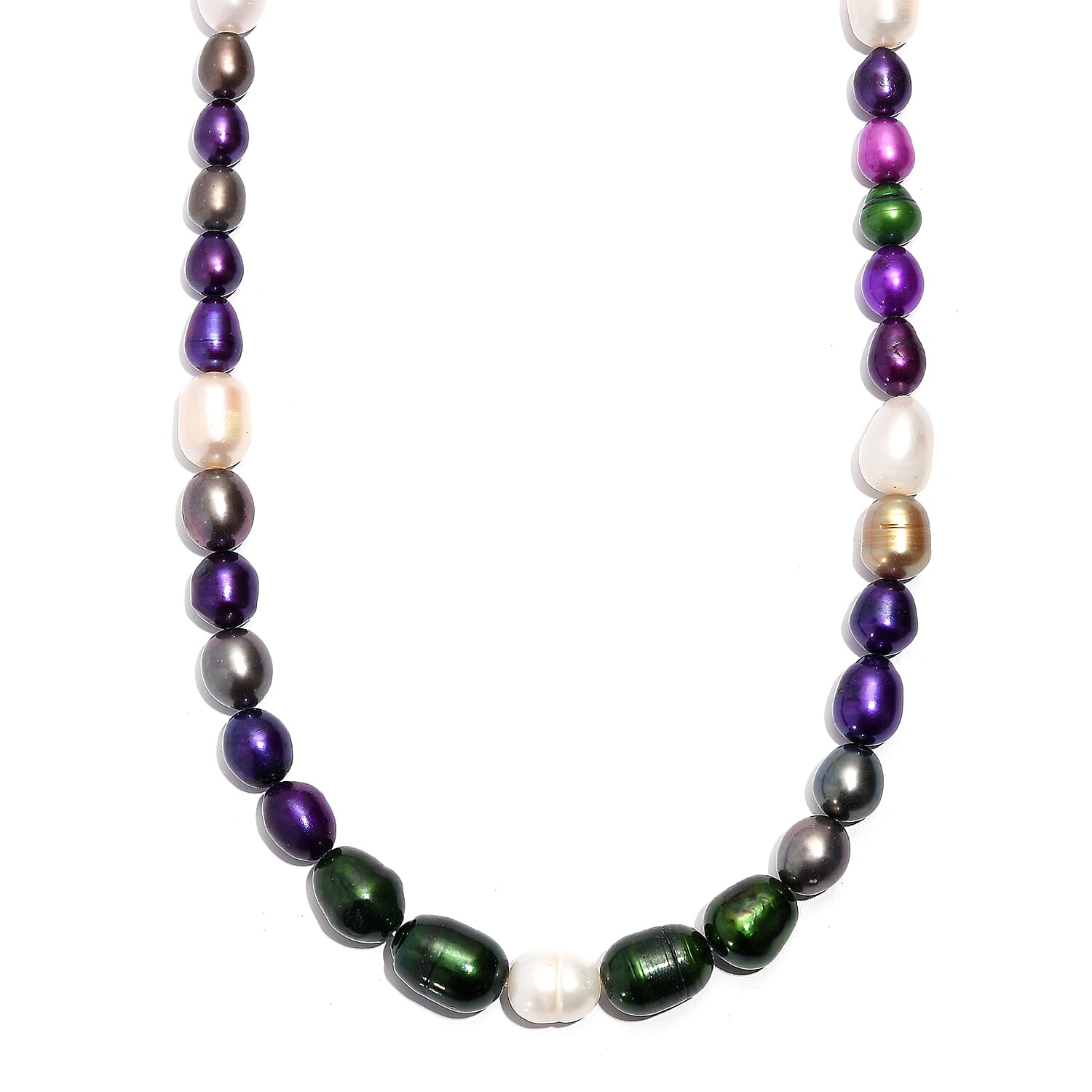 EverTrue - Multi Color Enhance Pearl & White Fresh Water Pearl Beads Necklace (Size - 18-2 Ext) 125.00 Ct.