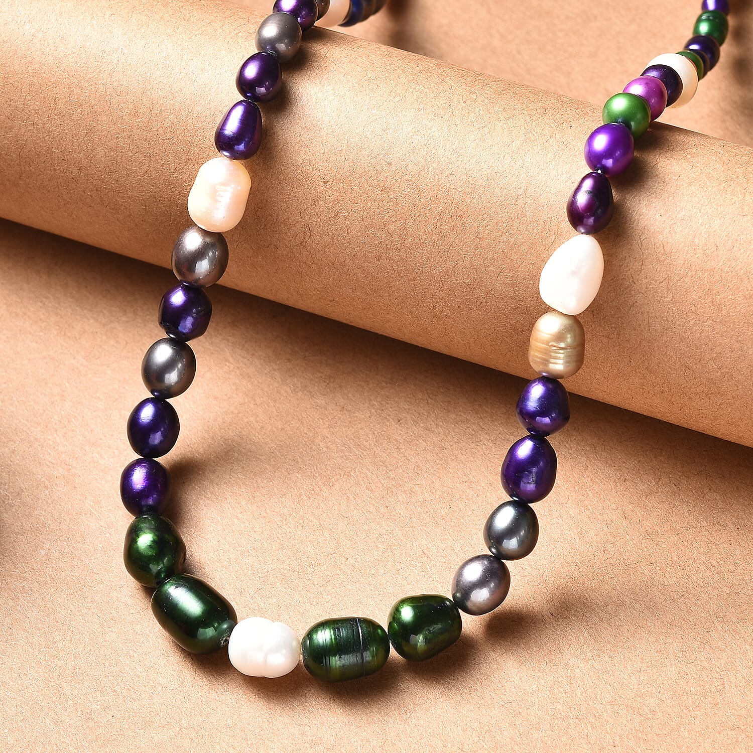 EverTrue - Multi Color Enhance Pearl & White Fresh Water Pearl Beads Necklace (Size - 18-2 Ext) 125.00 Ct.