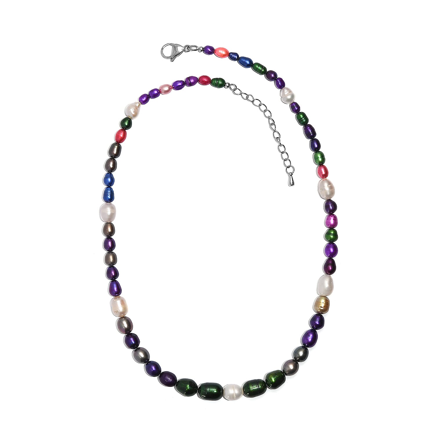 EverTrue - Multi Color Enhance Pearl & White Fresh Water Pearl Beads Necklace (Size - 18-2 Ext) 125.00 Ct.