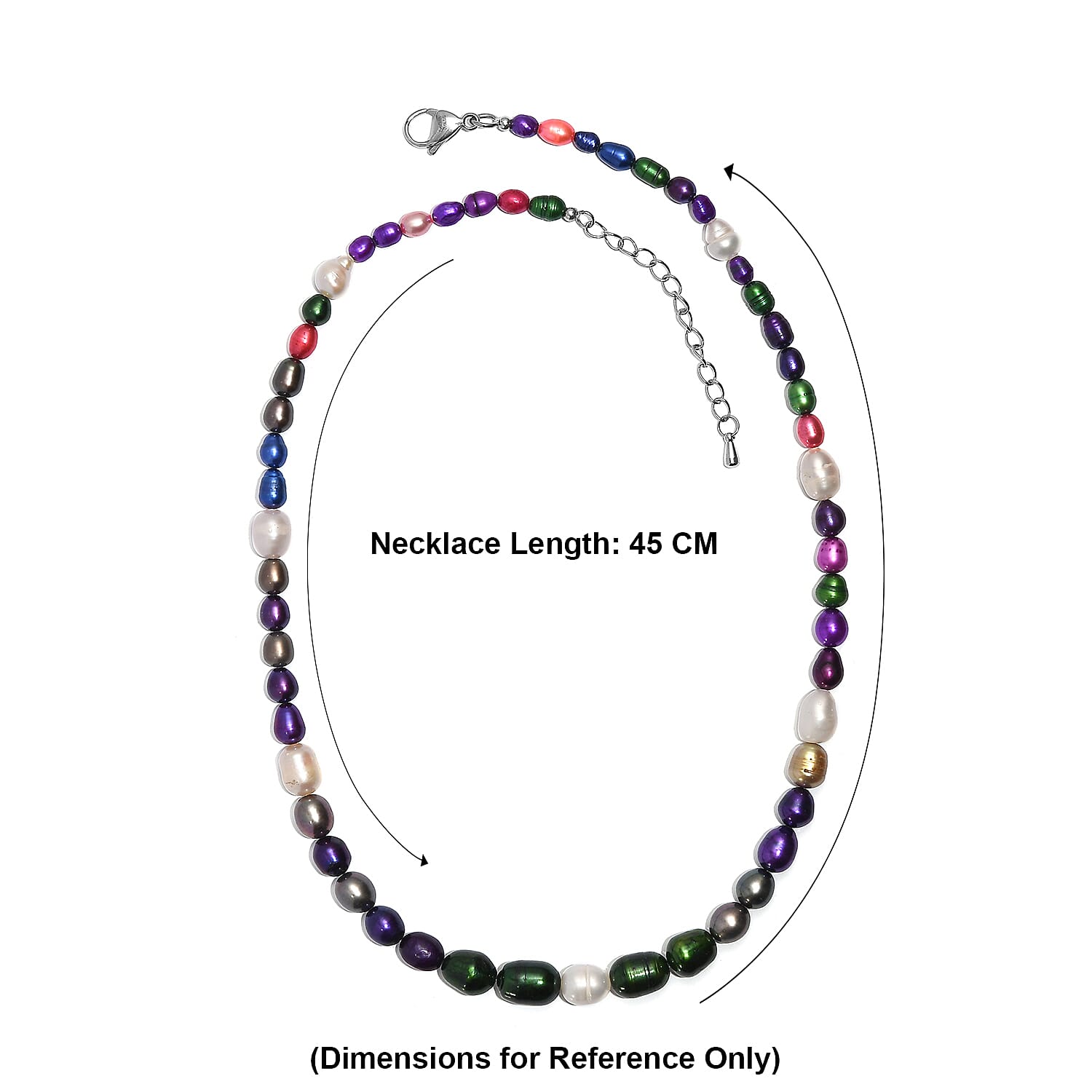 EverTrue - Multi Color Enhance Pearl & White Fresh Water Pearl Beads Necklace (Size - 18-2 Ext) 125.00 Ct.