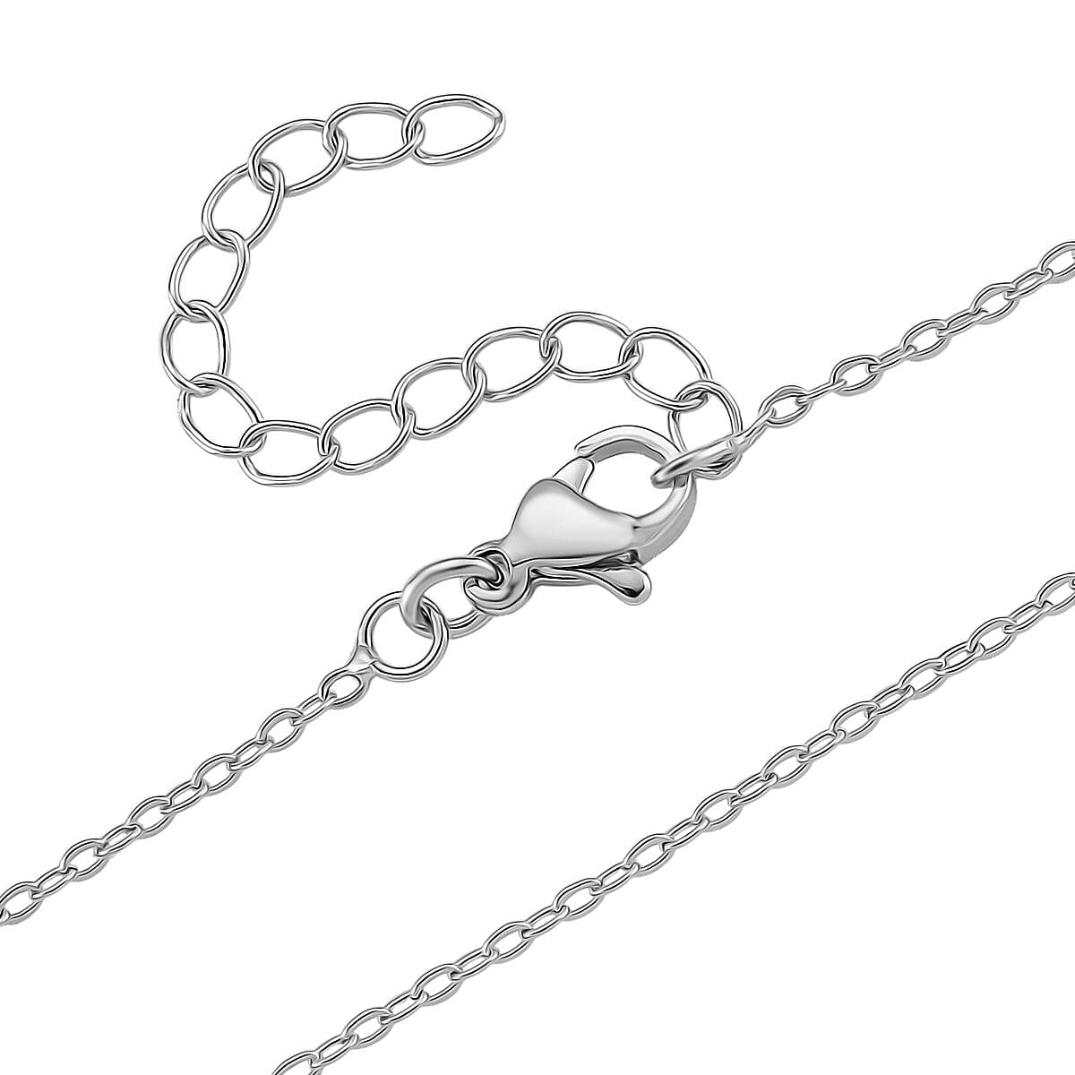 White Crystal Heart Necklace (Size 20)