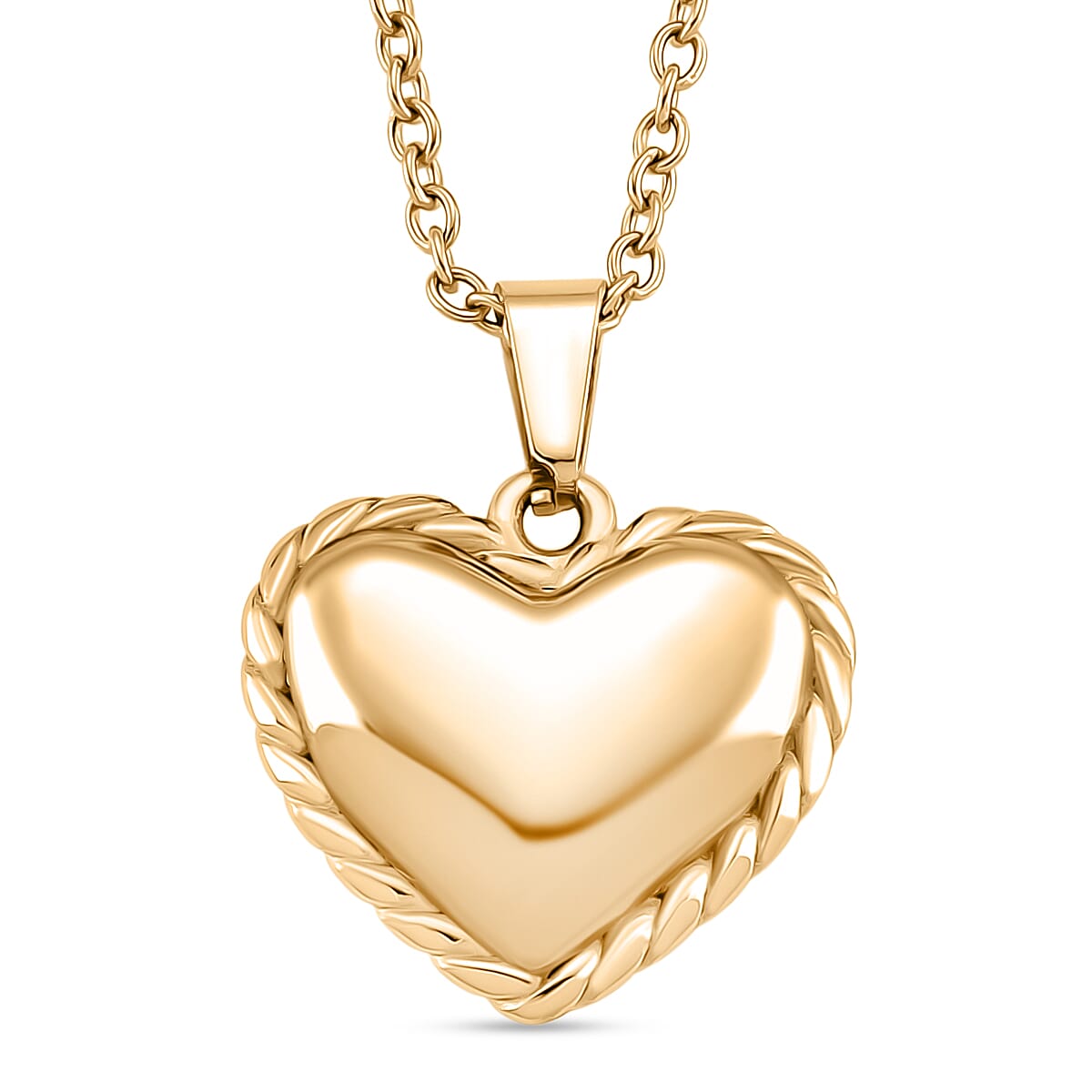 White Crystal Heart Necklace (Size 20)