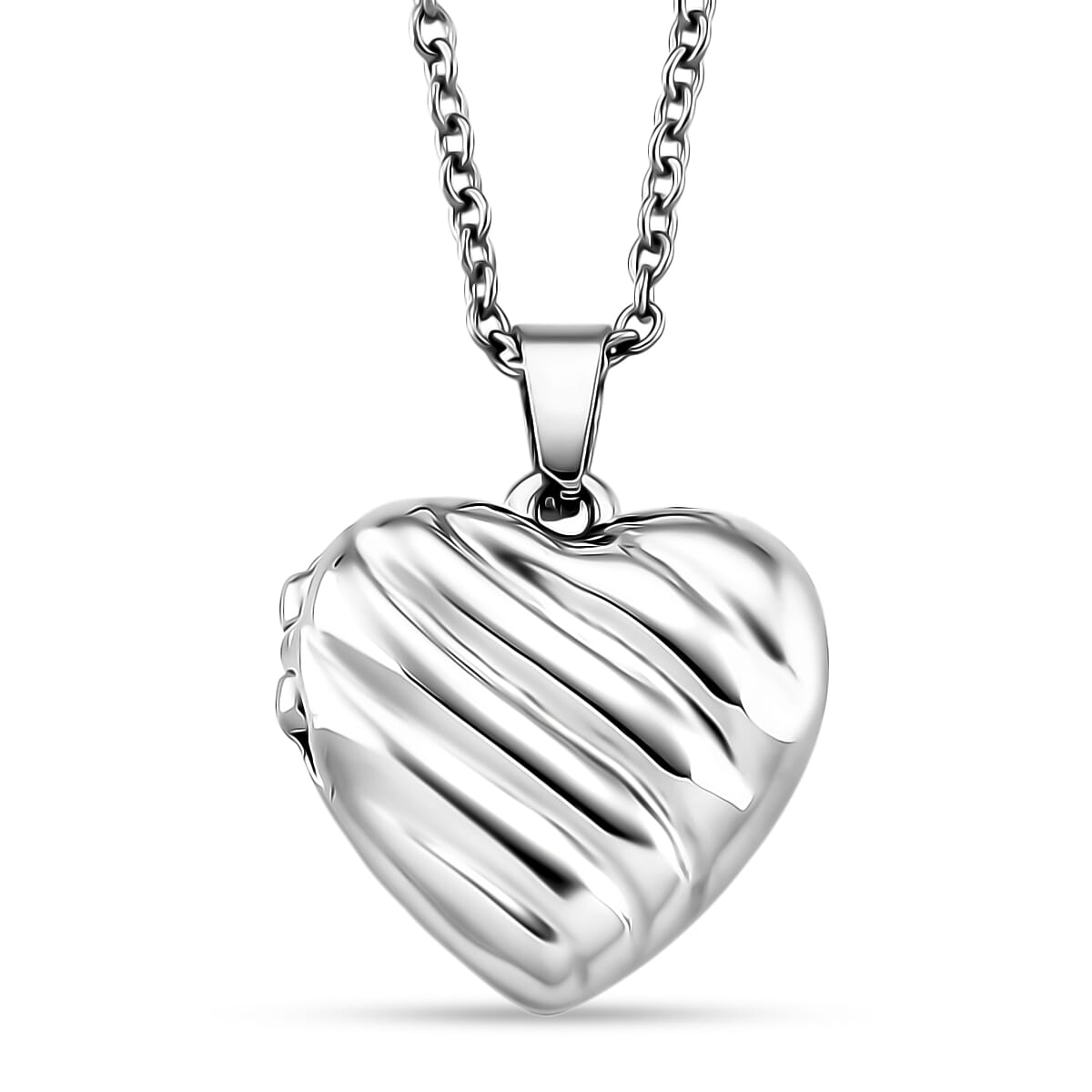 Heart Necklace (Size 20 - 2 Ext) in Silver Tone