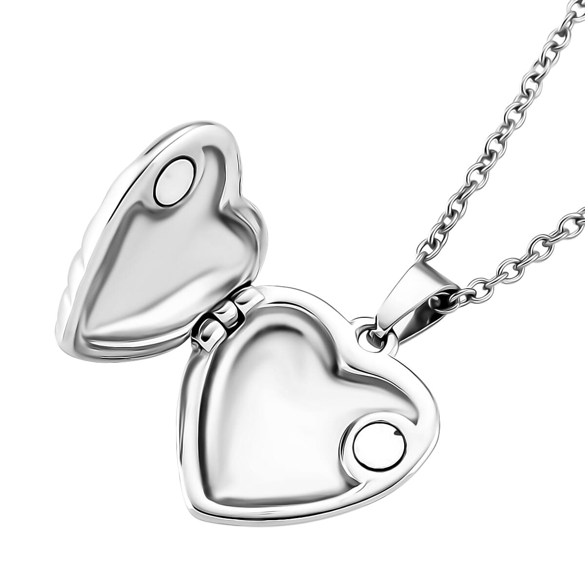 Heart Necklace (Size 20 - 2 Ext) in Silver Tone