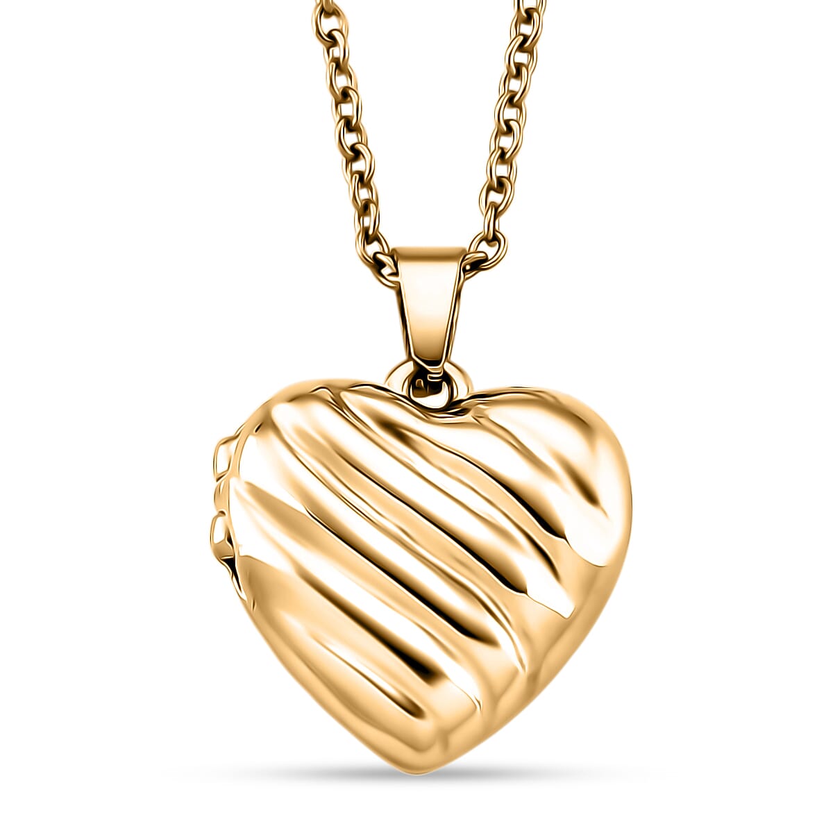Heart Necklace (Size 20 - 2 Ext) in Yellow Gold Plated