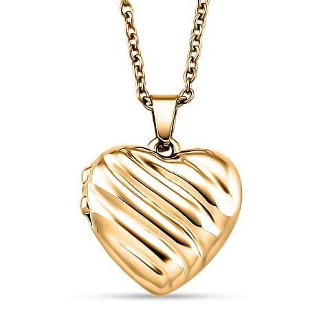 Heart Necklace (Size 20 - 2 Ext) in Yellow Gold Plated