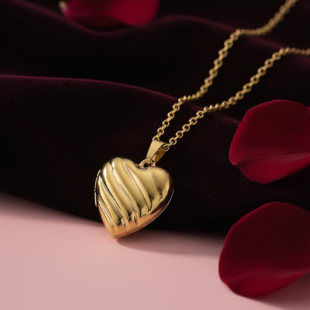 Heart Necklace (Size 20 - 2 Ext) in Yellow Gold Plated