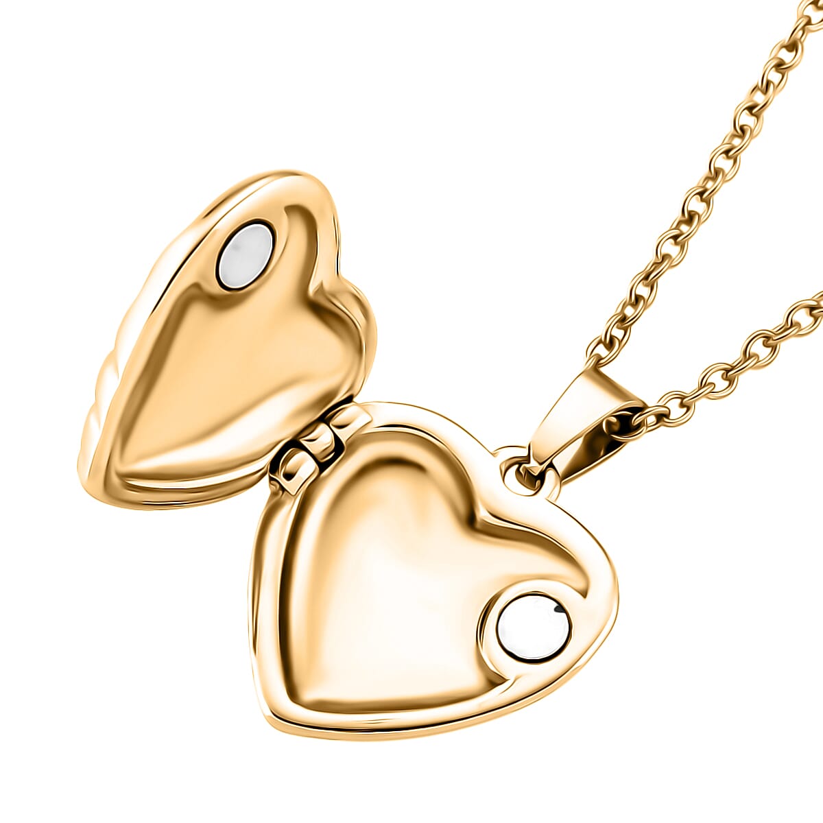 Heart Necklace (Size 20 - 2 Ext) in Yellow Gold Plated