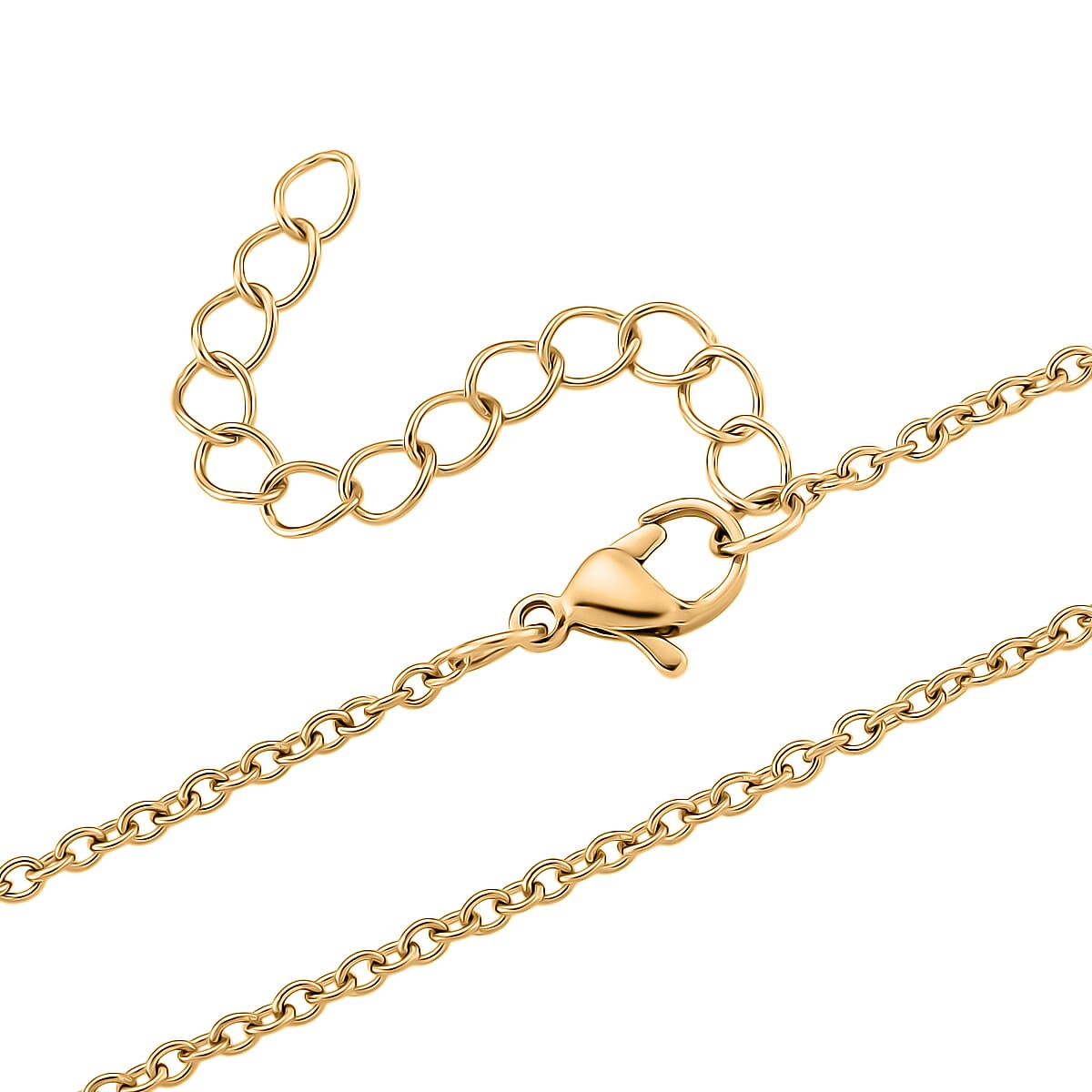 Heart Necklace (Size 20 - 2 Ext) in Yellow Gold Plated
