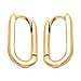 Closeout Deal - Sterling Silver Rectangular Hoop Earring in Yellow Gold Plating