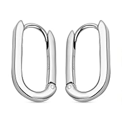 Closeout Deal - Sterling Silver Rectangular Hoop Earring