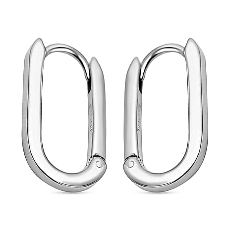 Closeout Deal - Sterling Silver Rectangular Hoop Earring