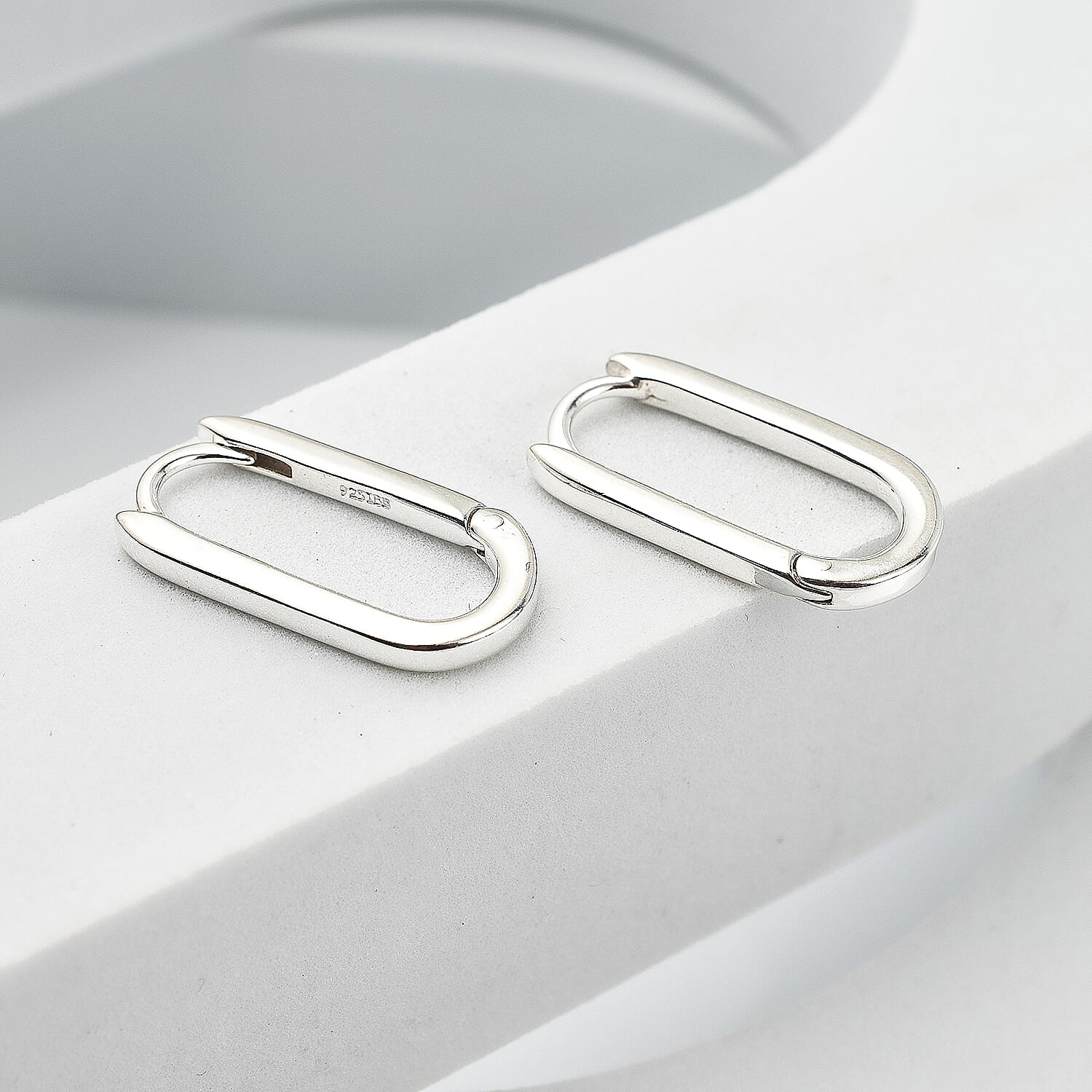 Closeout Deal - Sterling Silver Rectangular Hoop Earring