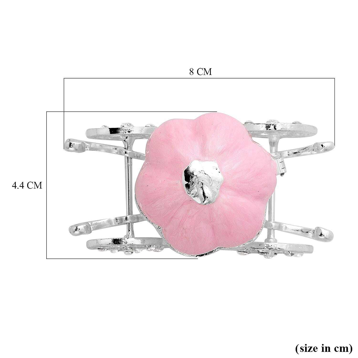 White Austrian Crystal Enameled Pumpkin Trinket Box in Silver Tone(Size 8x4x6 cm)