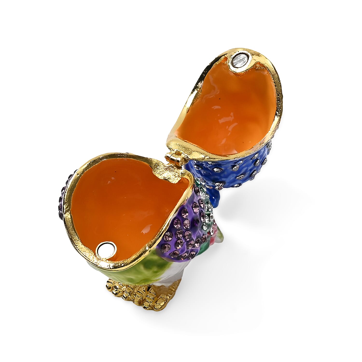 Multi Color Enameled Owl Trinket Box (Size 6x4x6 cm)