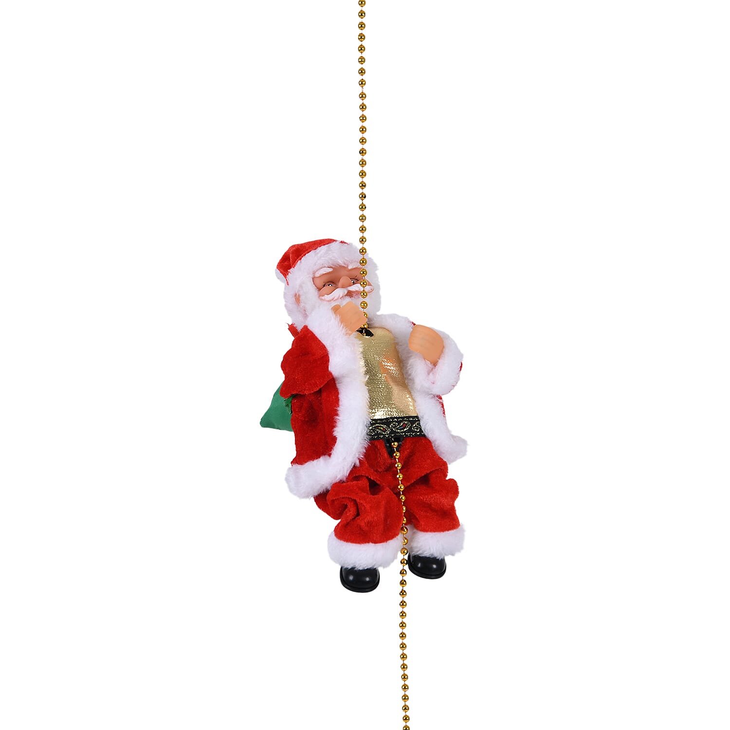 Animated Climbing Santa with Golden Pearls & Music 