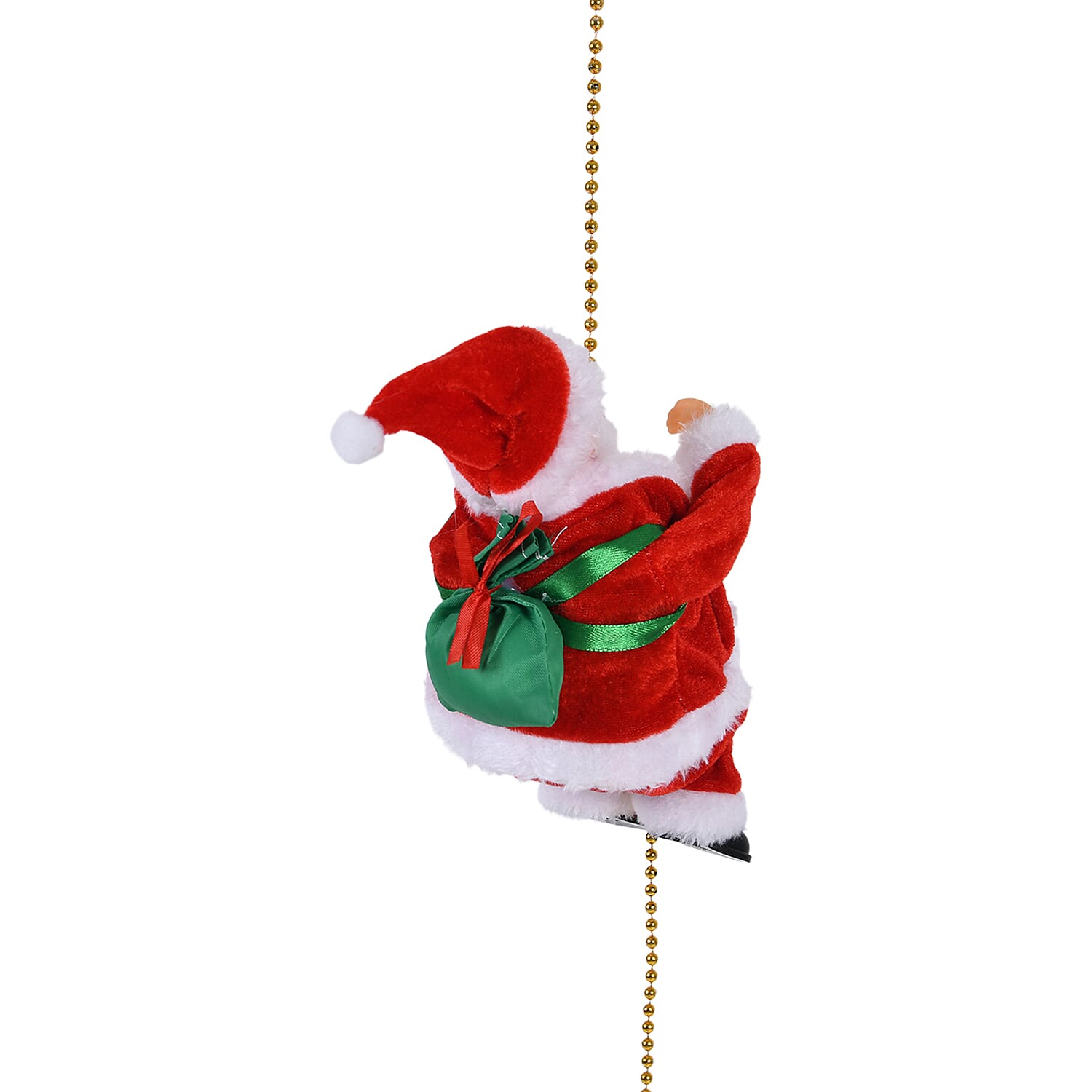 Animated Climbing Santa with Golden Pearls & Music 