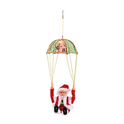 Animated Overturning Santa with Parachute Christmas Decoration (18 cm) - Red &amp; White