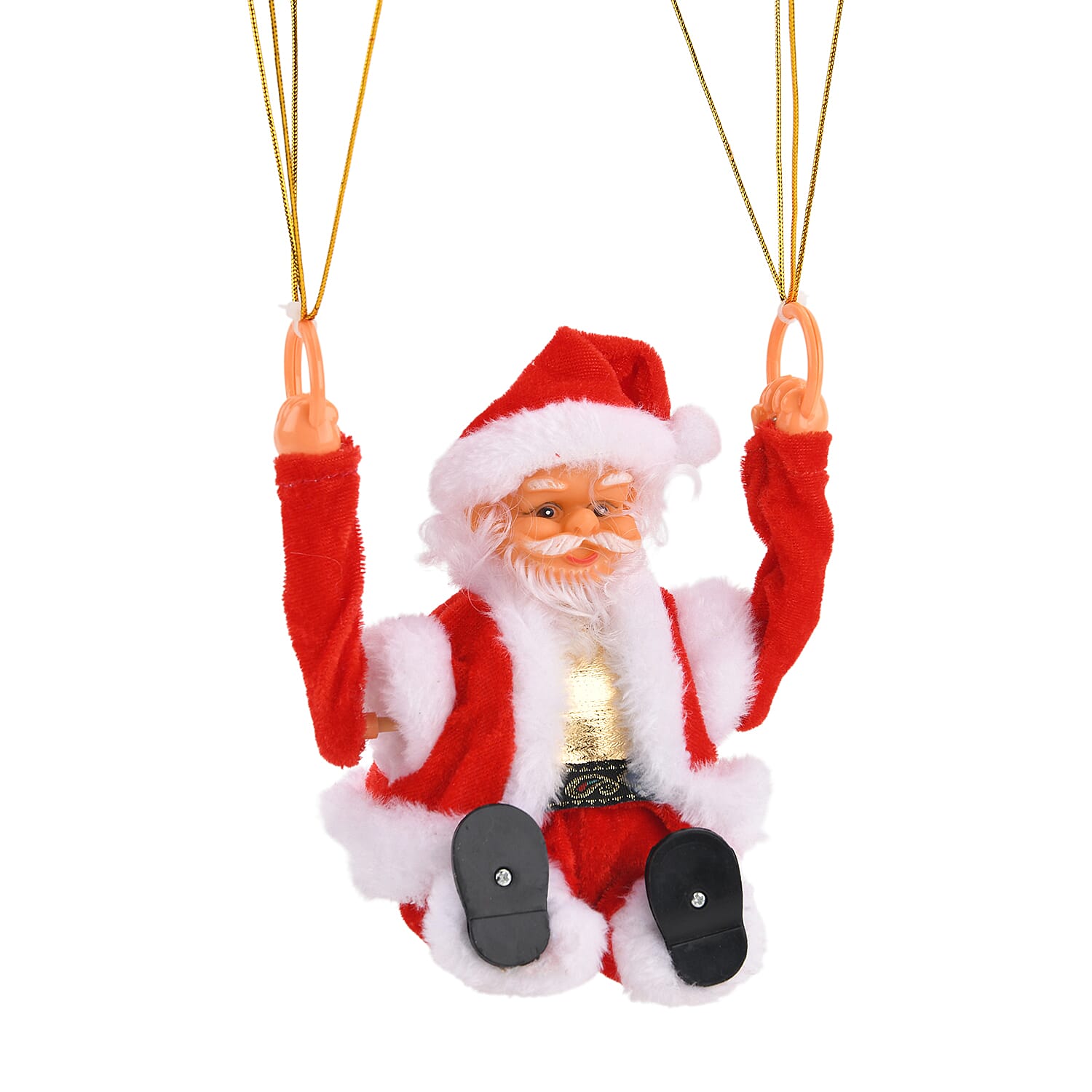 Animated Overturning Santa with Parachute Christmas Decoration (18 cm) - Red & White