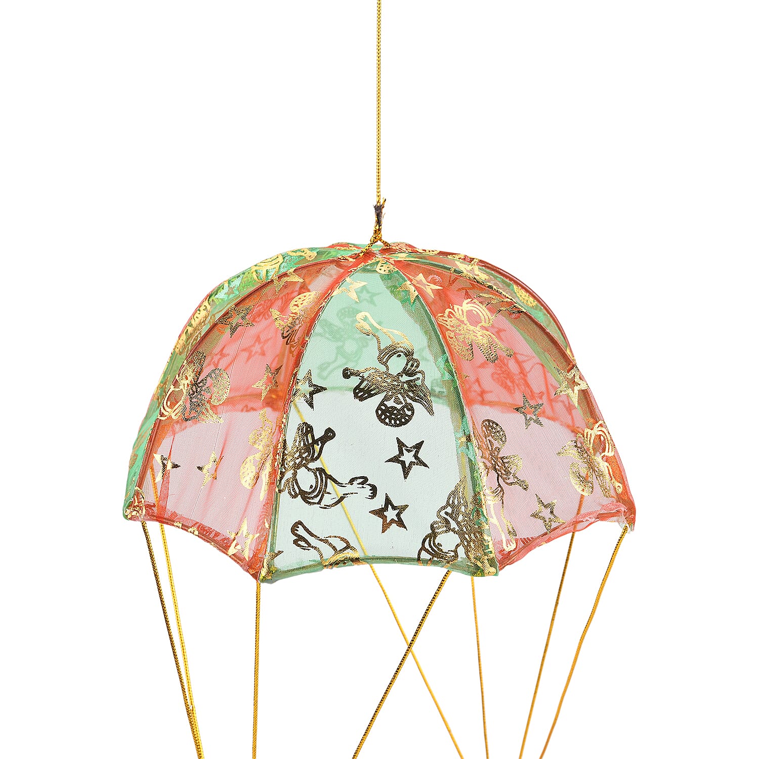 Animated Overturning Santa with Parachute Christmas Decoration (18 cm) - Red & White