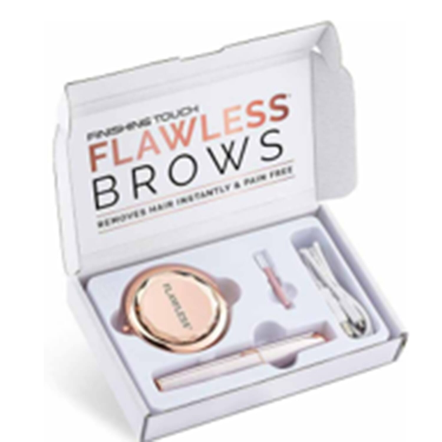 Finishing Touch Flawless Brows Hair Remover With Compact Mirror - Rose Gold