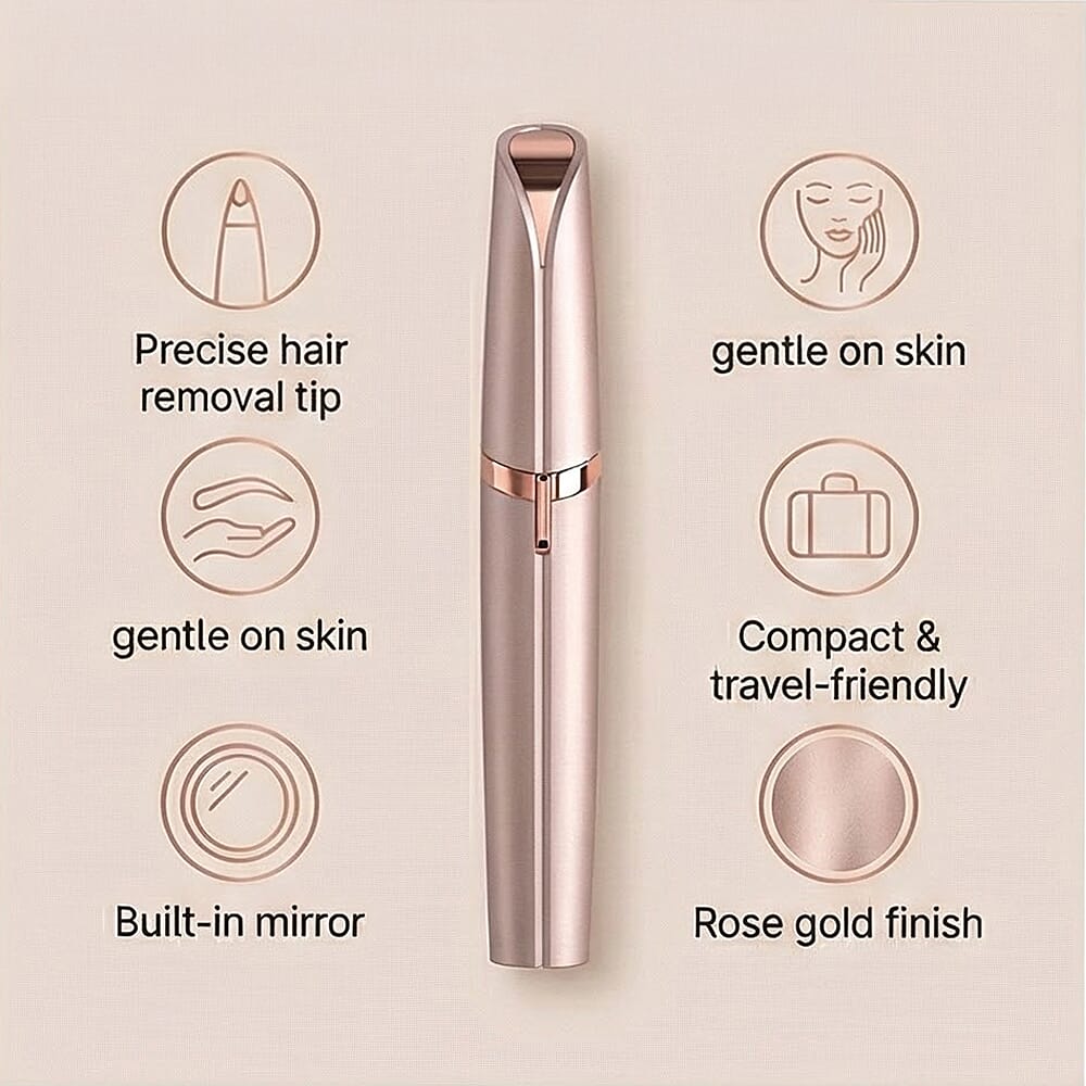 Finishing Touch Flawless Brows Hair Remover With Compact Mirror - Rose Gold