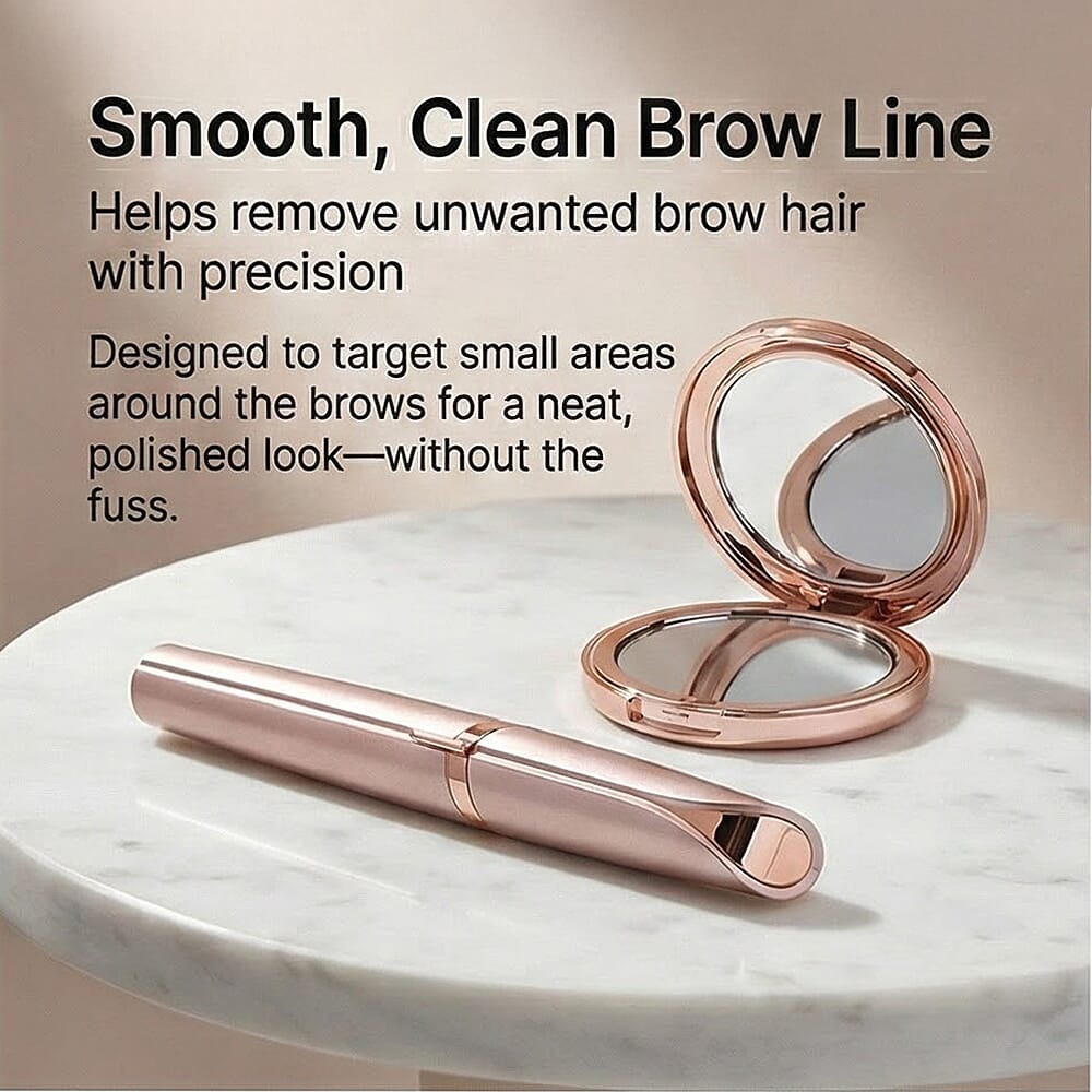 Finishing Touch Flawless Brows Hair Remover With Compact Mirror - Rose Gold