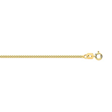 18K Yellow Gold Diamond Cut Curb Necklace (Size - 18) 1.25 Gms.