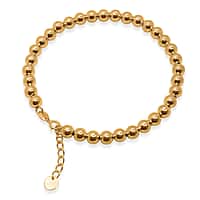 Closeout Deal - 9K Yellow Gold Round Bead Bracelet (Size - 7 - 1 Ext) with Spring Ring Clasp