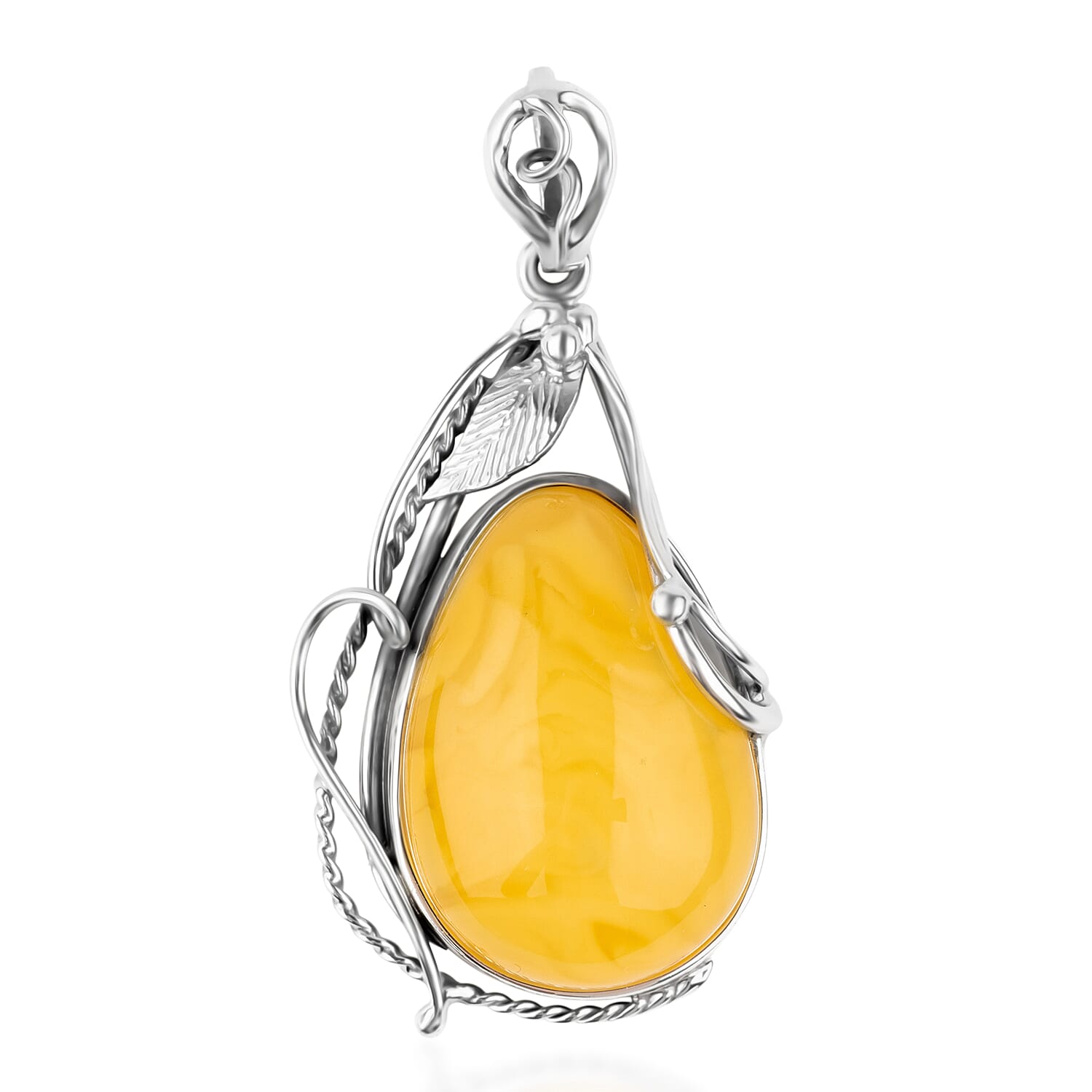 Tucson Find - Butterscotch Amber Pendant in Sterling Silver 24.50 Ct.
