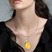 Tucson Find - Butterscotch Amber Pendant in Sterling Silver 24.6 Ct.