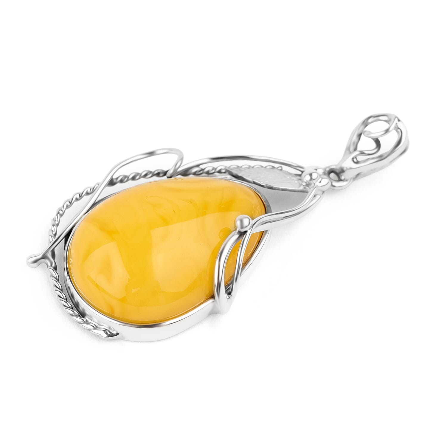 Tucson Find - Butterscotch Amber Pendant in Sterling Silver 24.50 Ct.