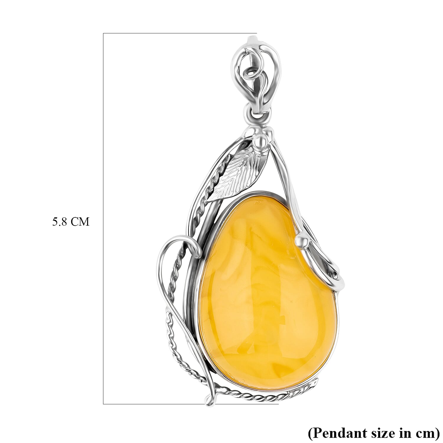 Tucson Find - Butterscotch Amber Pendant in Sterling Silver 24.50 Ct.