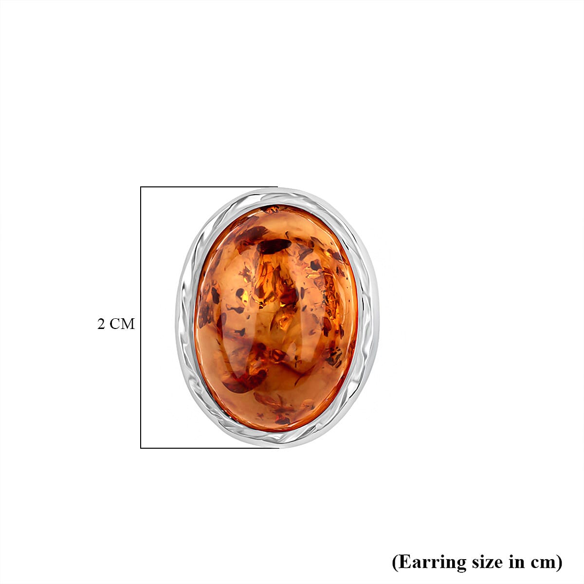 Tucson Find - Amber Push Back Earring in Sterling Silver 15.50 Ct.