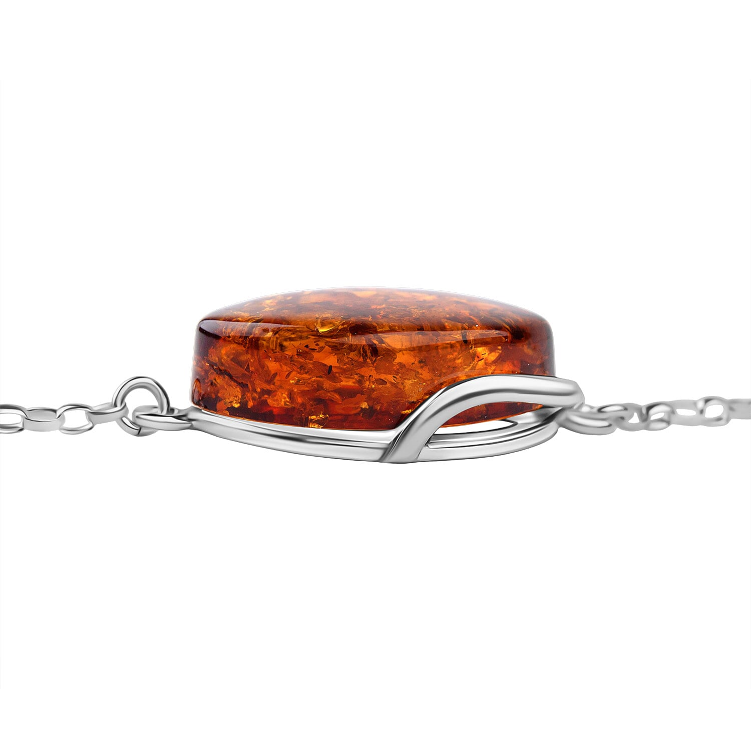 Tucson Find - Amber Bracelet (Size - 8 with Ext.) in Sterling Silver 21.50 Ct.