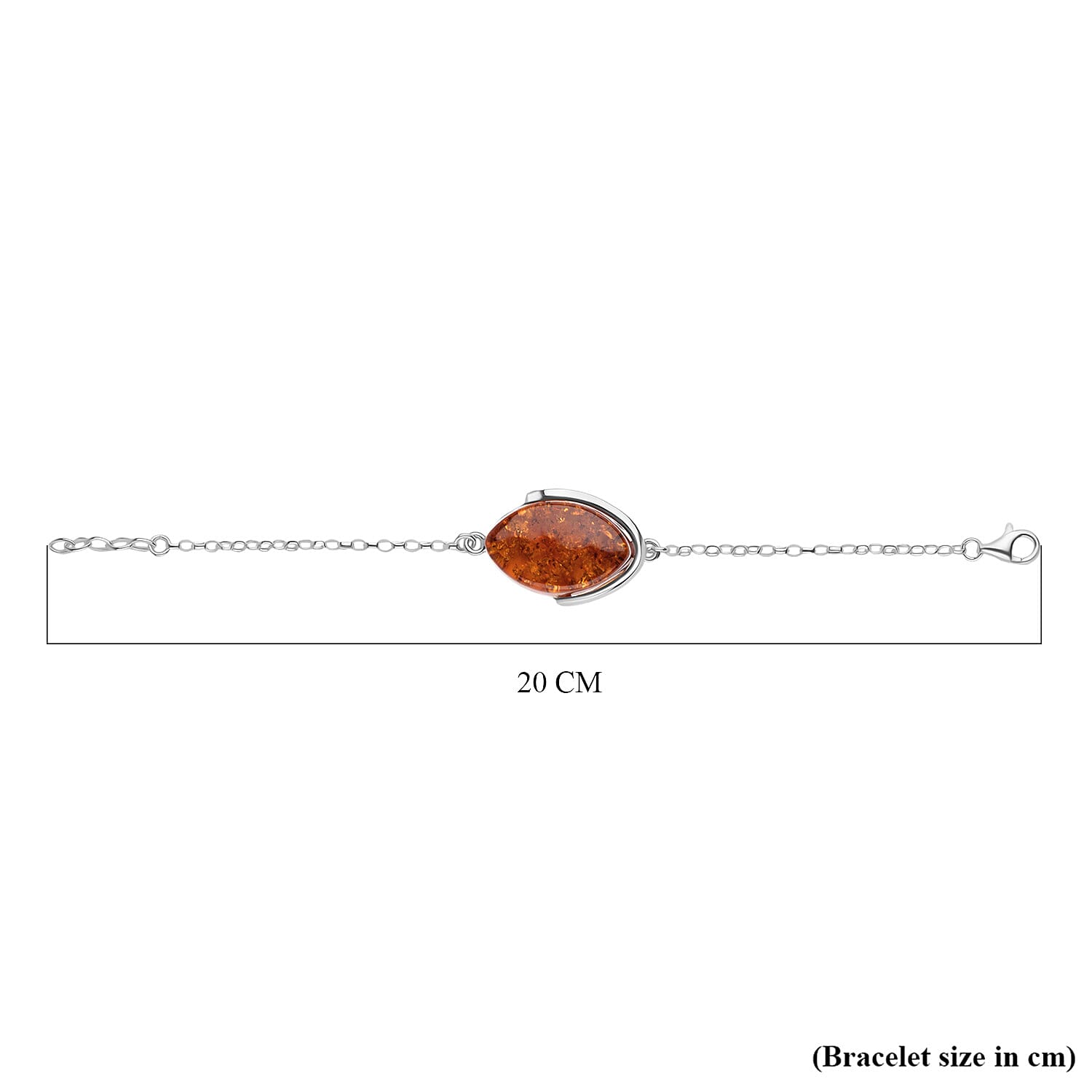 Tucson Find - Amber Bracelet (Size - 8 with Ext.) in Sterling Silver 21.50 Ct.
