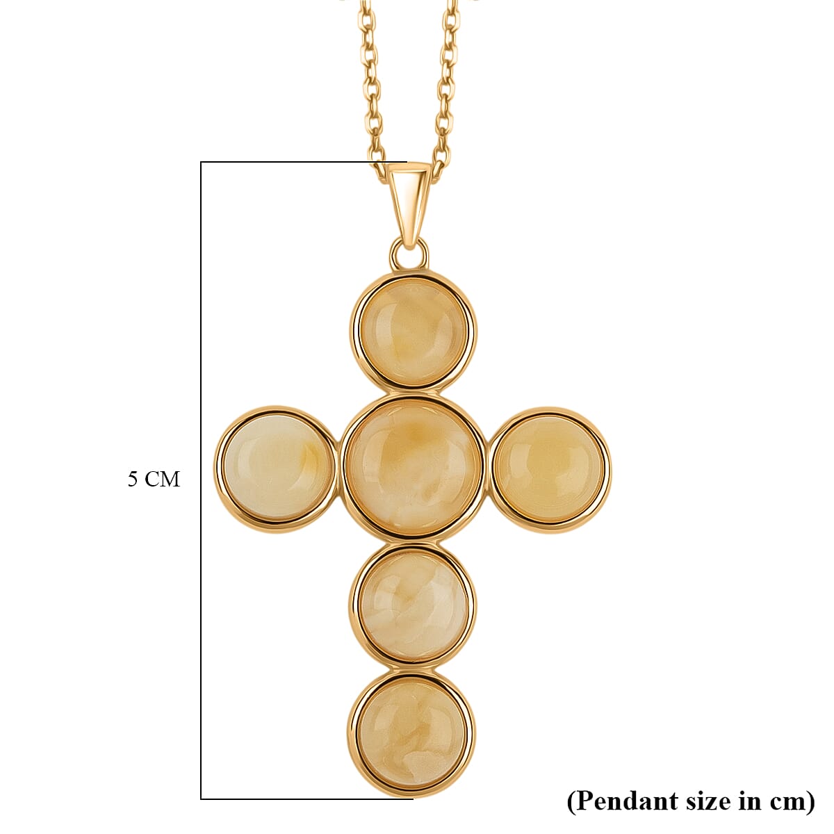 Tucson Find - Butterscotch Amber Pendant with Chain (Size 16-1 Ext.) in Gold Plated Sterling Silver 16.50 Ct, Silver Wt. 5.70 Gms.