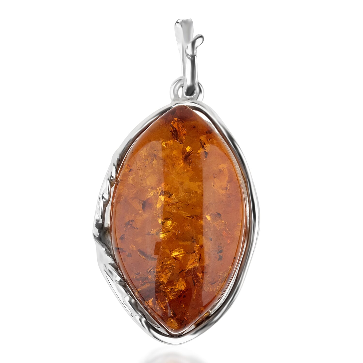 Tucson Find - Amber Pendant Sterling Silver 17.00 Ct, Silver Wt. 5.50 Gms.