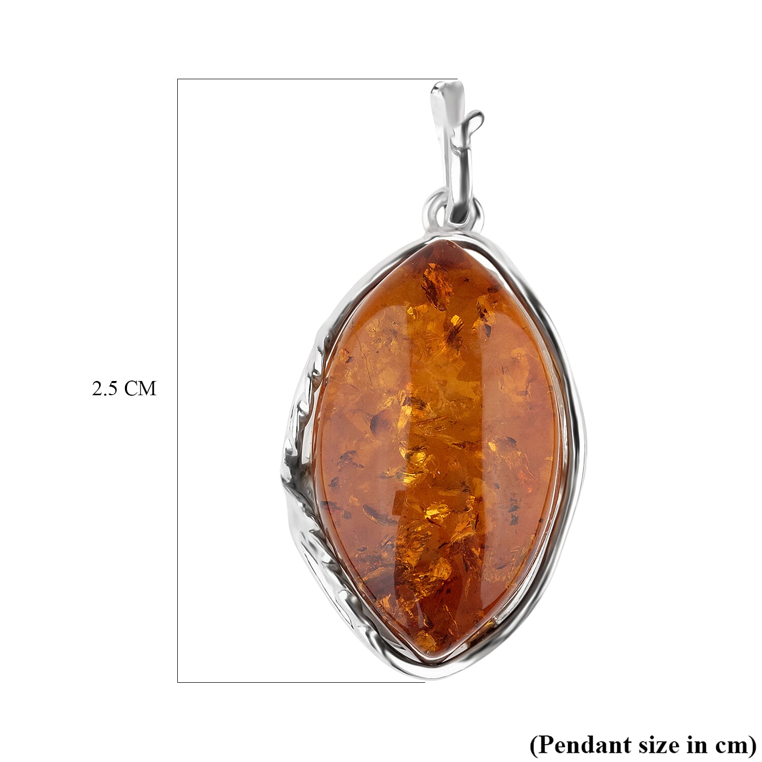 Tucson Find - Amber Pendant Sterling Silver 17.00 Ct, Silver Wt. 5.50 Gms.