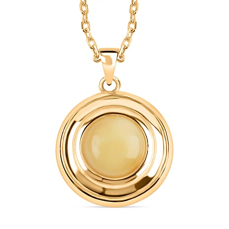 Tucson Find - Butterscotch Amber Pendant with Chain (Size 16-1 Ext.) Sterling Silver 3.75 Ct.