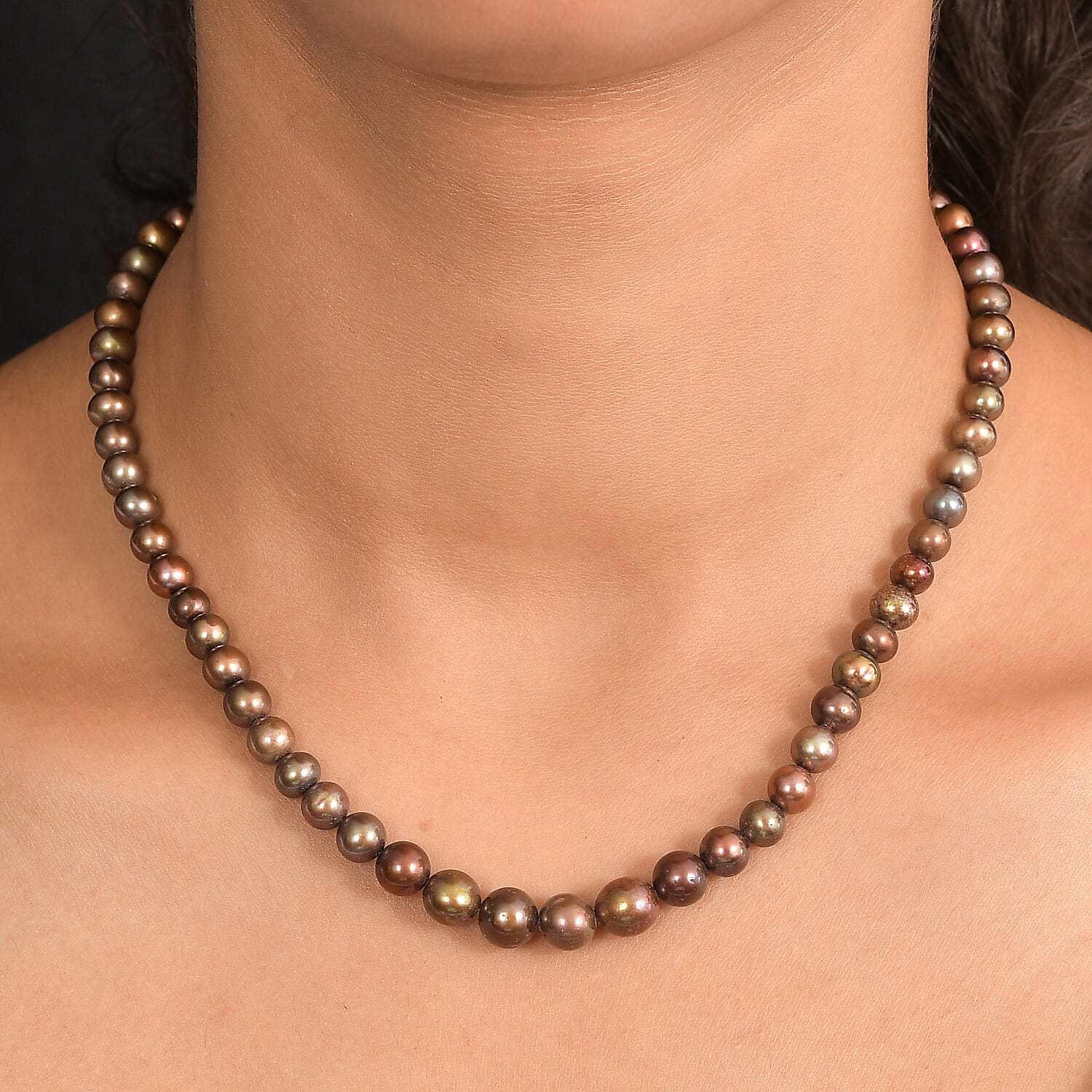 One Time Deal- Chocolate Pearl Necklace (Size - 18).
