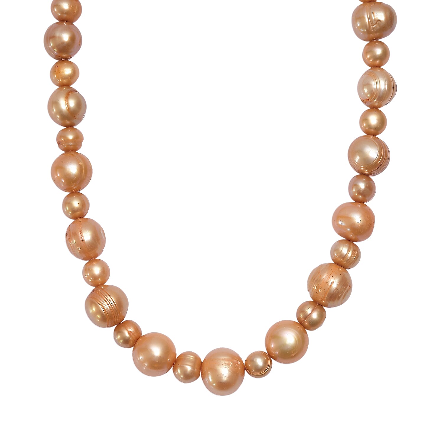 Golden Dyed Pearl Necklace (Size - 18) 225.00 Ct.
