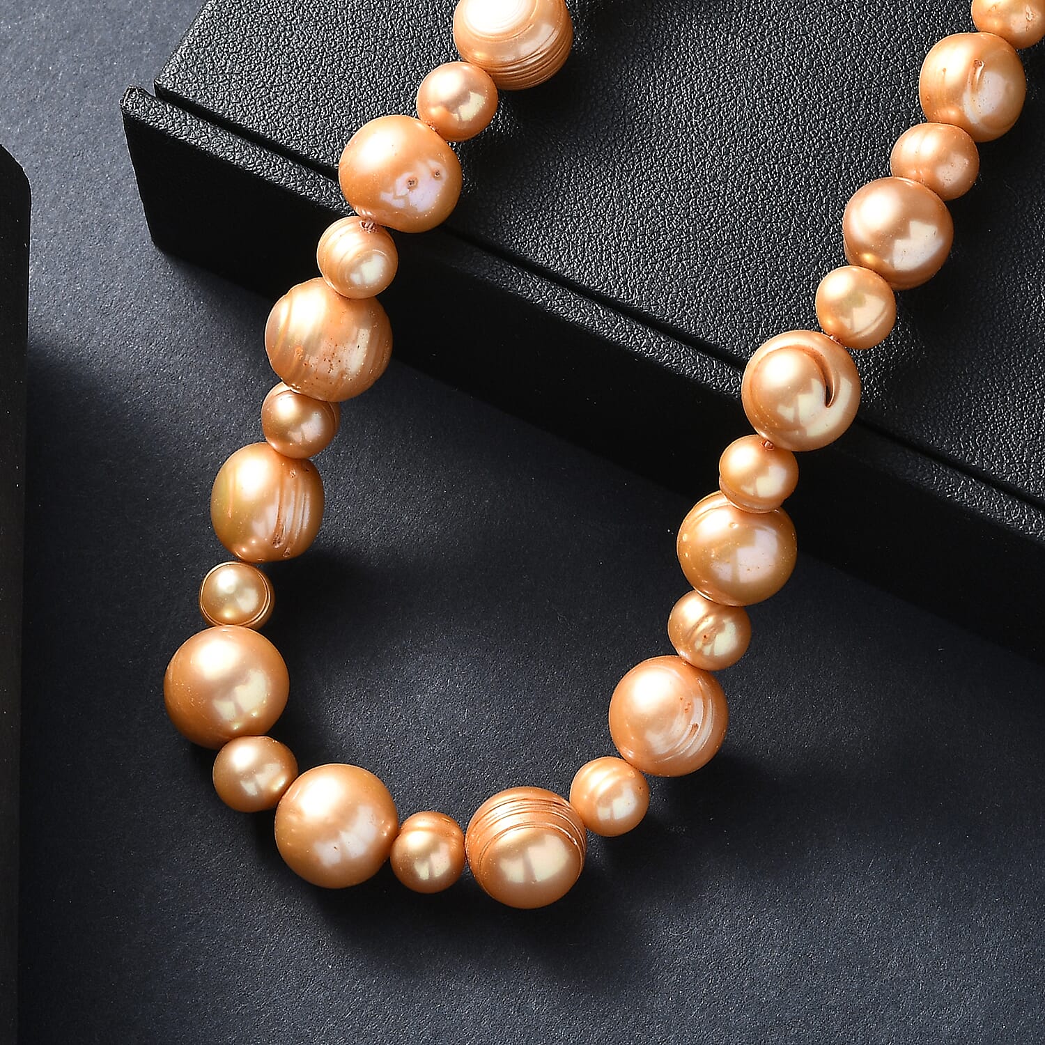 Golden Dyed Pearl Necklace (Size - 18) 225.00 Ct.