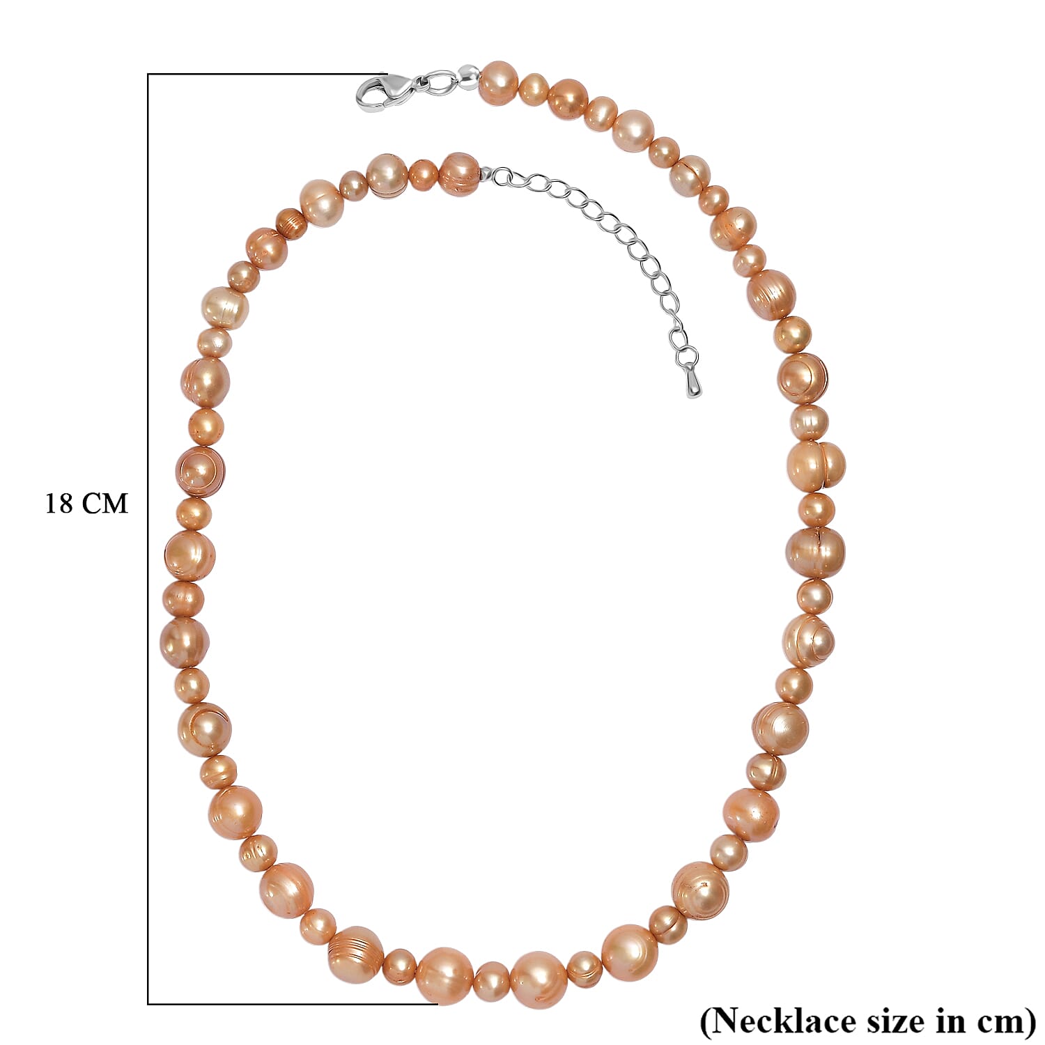 Golden Dyed Pearl Necklace (Size - 18) 225.00 Ct.