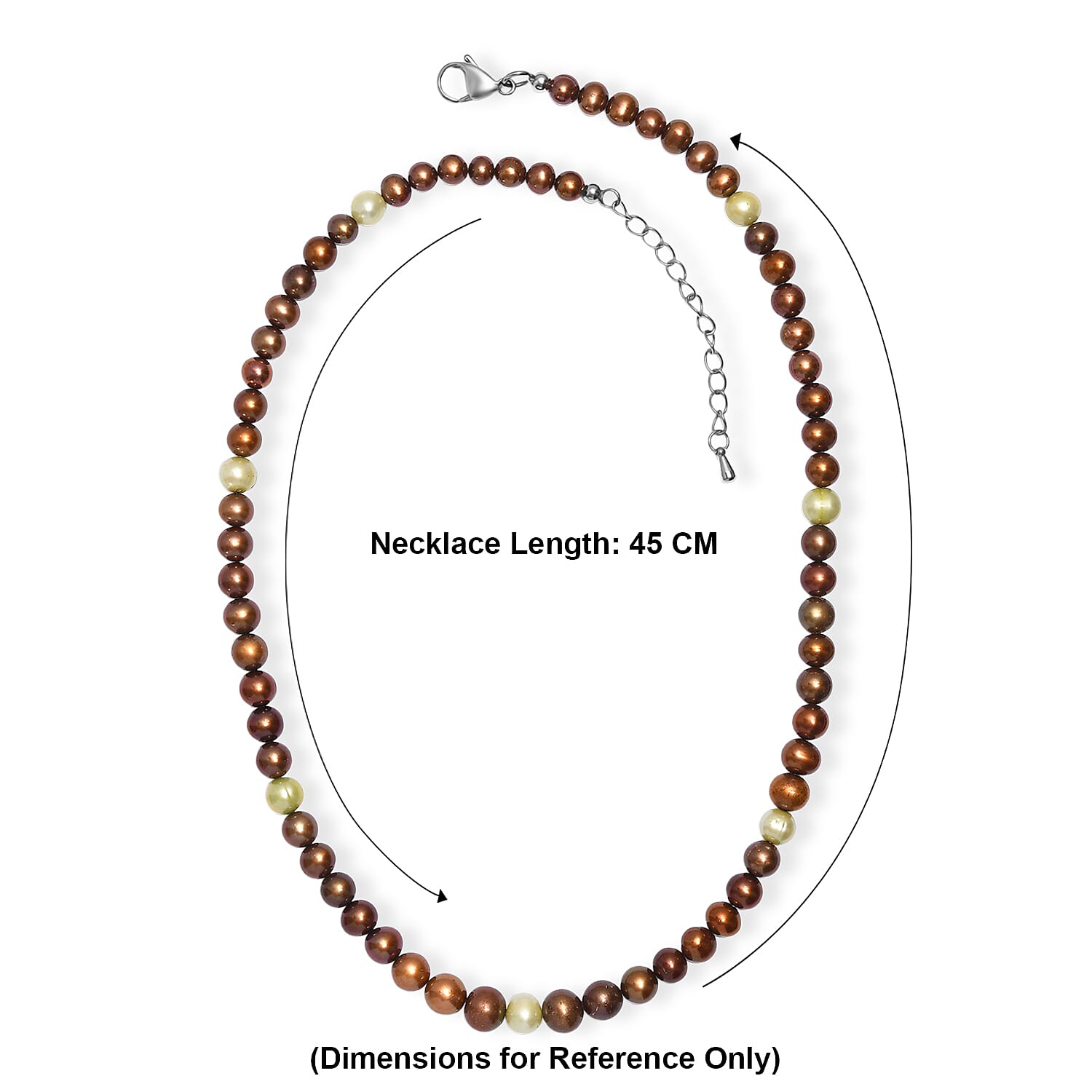 EverTrue - Brown Enhance Pearl & Green Enhance Pearl Beads Necklace (Size - 18-2 Ext) 145.00 Ct.