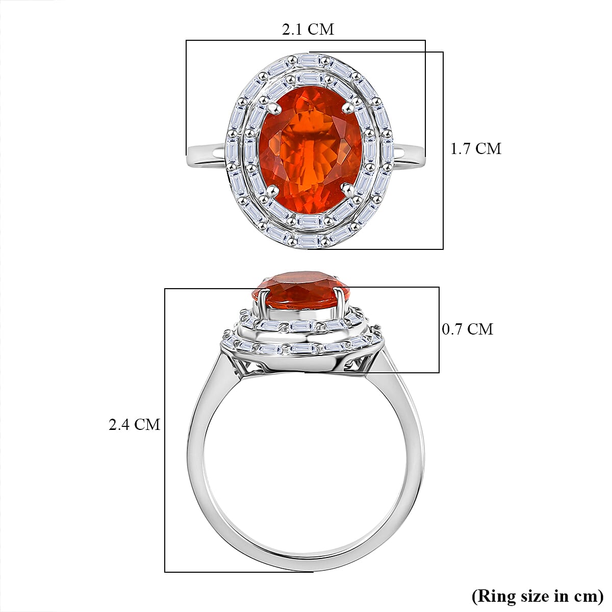 Luxuriant 950 Platinum AAA Fire Opal Lab Grown Diamond (VS-EF) Ring 2.30 Ct, Platinum Wt. 5.50 Gms.