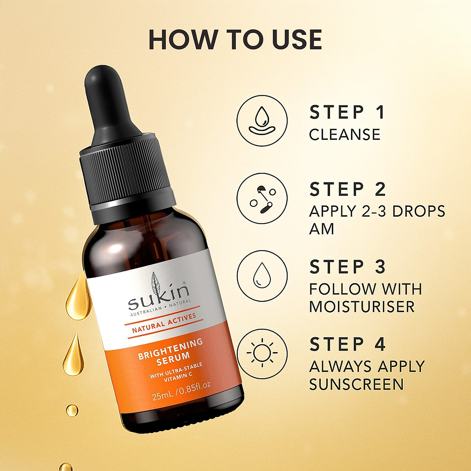 Sukin Natural Actives Brightening Serum - With Vitamin C